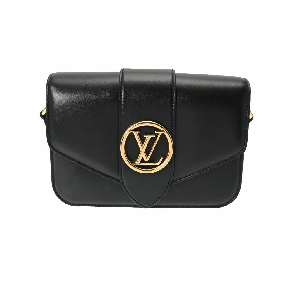 LOUIS VUITTON LV Pont Neuf Black Leather Shoulder Bag